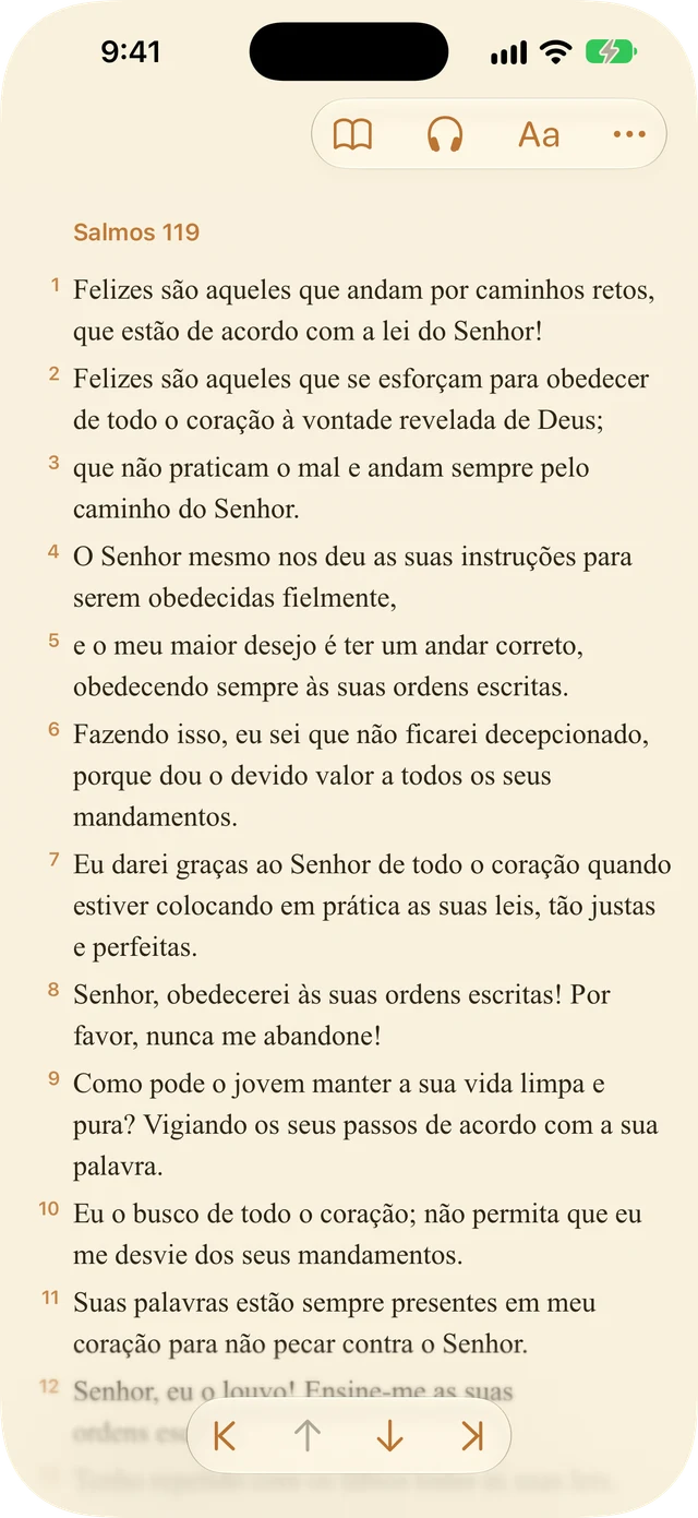 Configurações do leitor