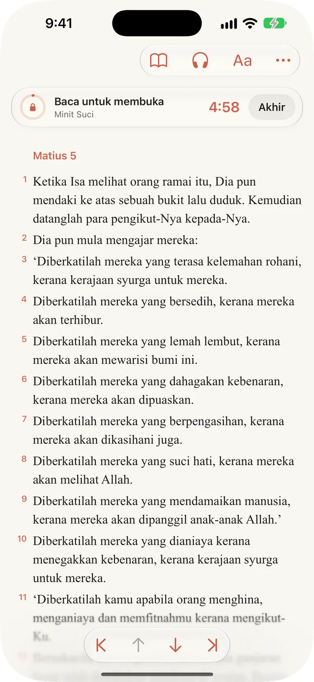 Sekat gangguan semasa membaca.