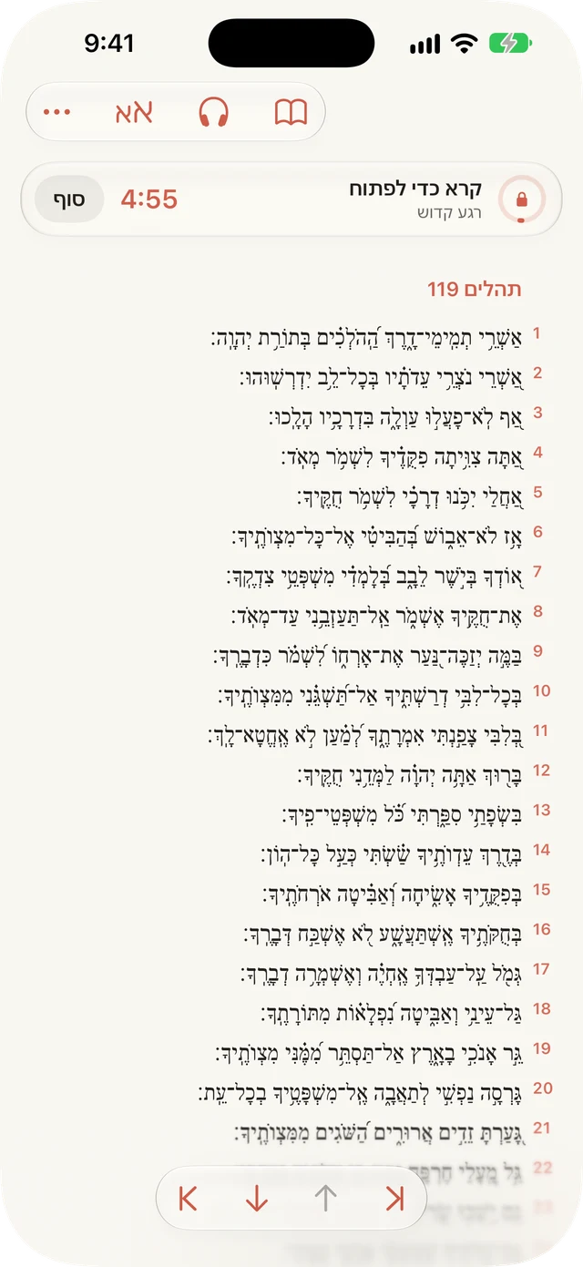 חסום מסיחים דעת בזמן הקריאה.