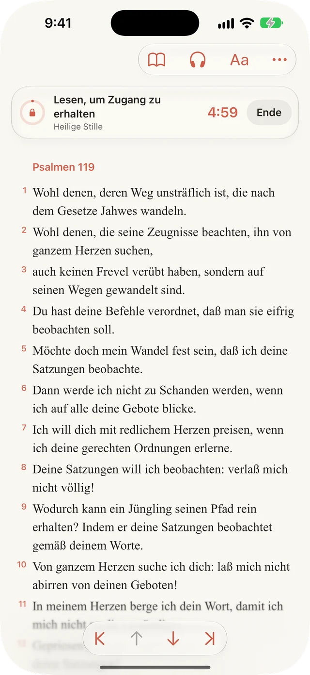 Ablenkungen beim Lesen blockieren.