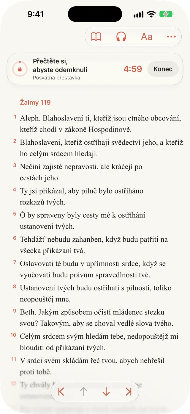 Blokujte rušivé vlivy při čtení.