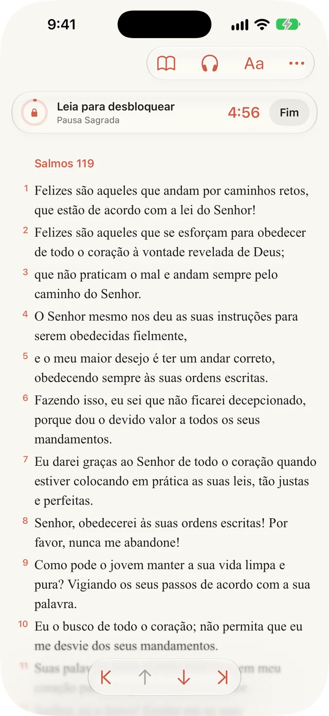 Bloqueie distrações enquanto lê.