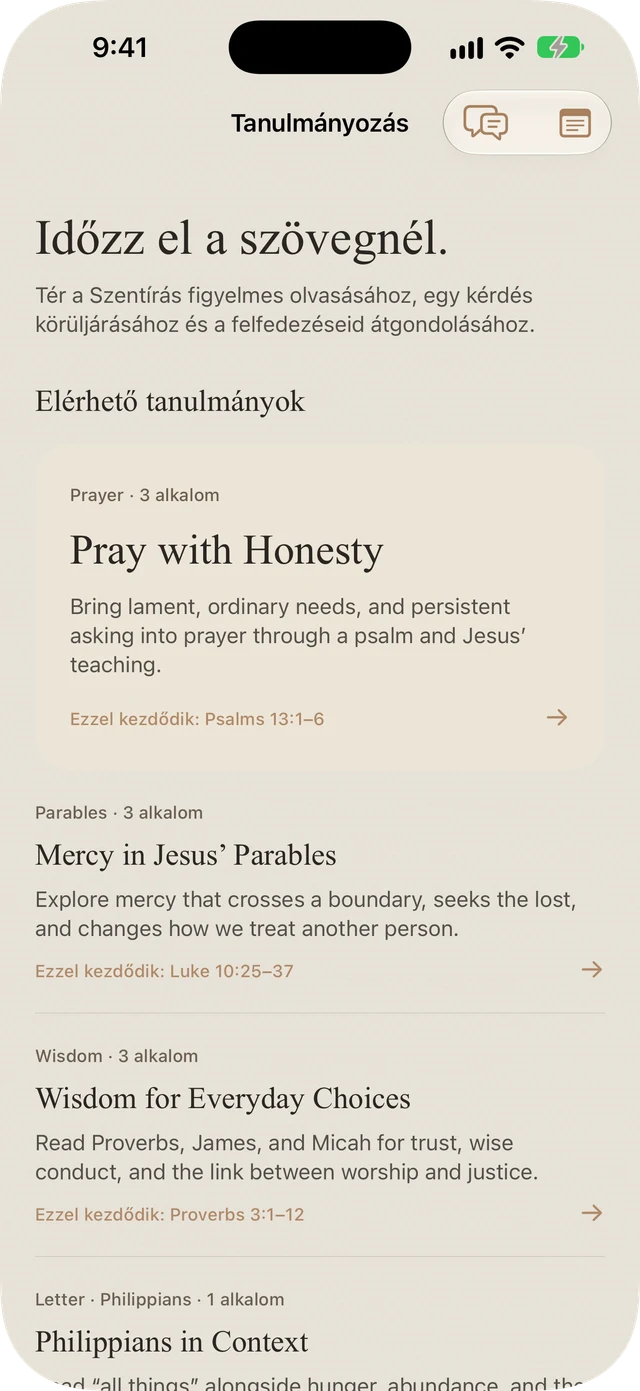 A Bible Brite beépített tanulmányai a könyekről, a hasonlatokról, a bölcsességről és a philippiért szóló írásokról