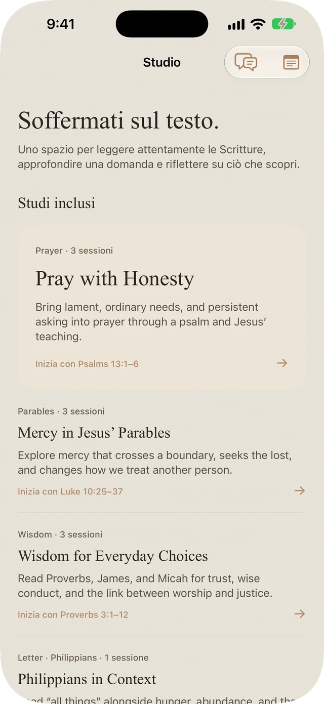 Studi inclusi di Bible Brite su preghiera, parabole, saggezza e Filippesi