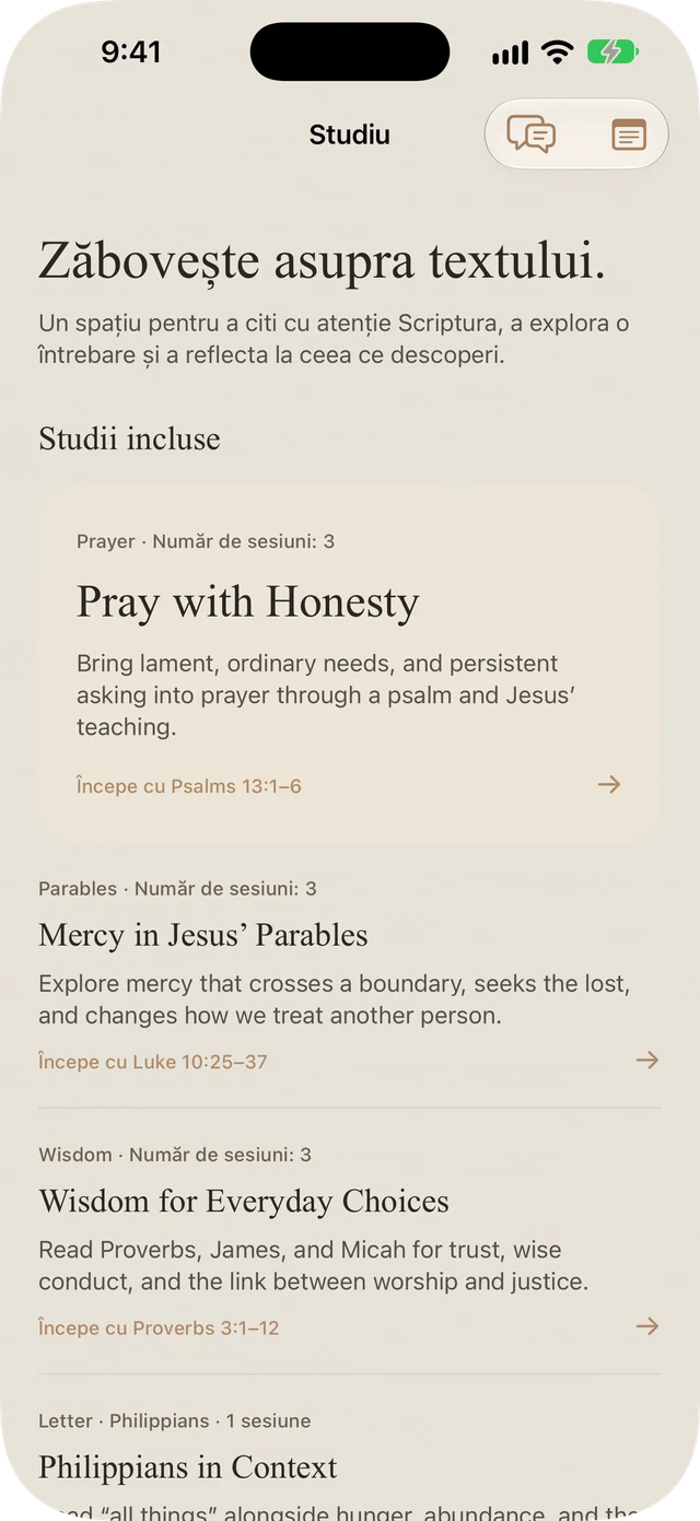 Studiile incluse în Bible Brite despre rugăciune, parabole, înțelepciune și Filipeni