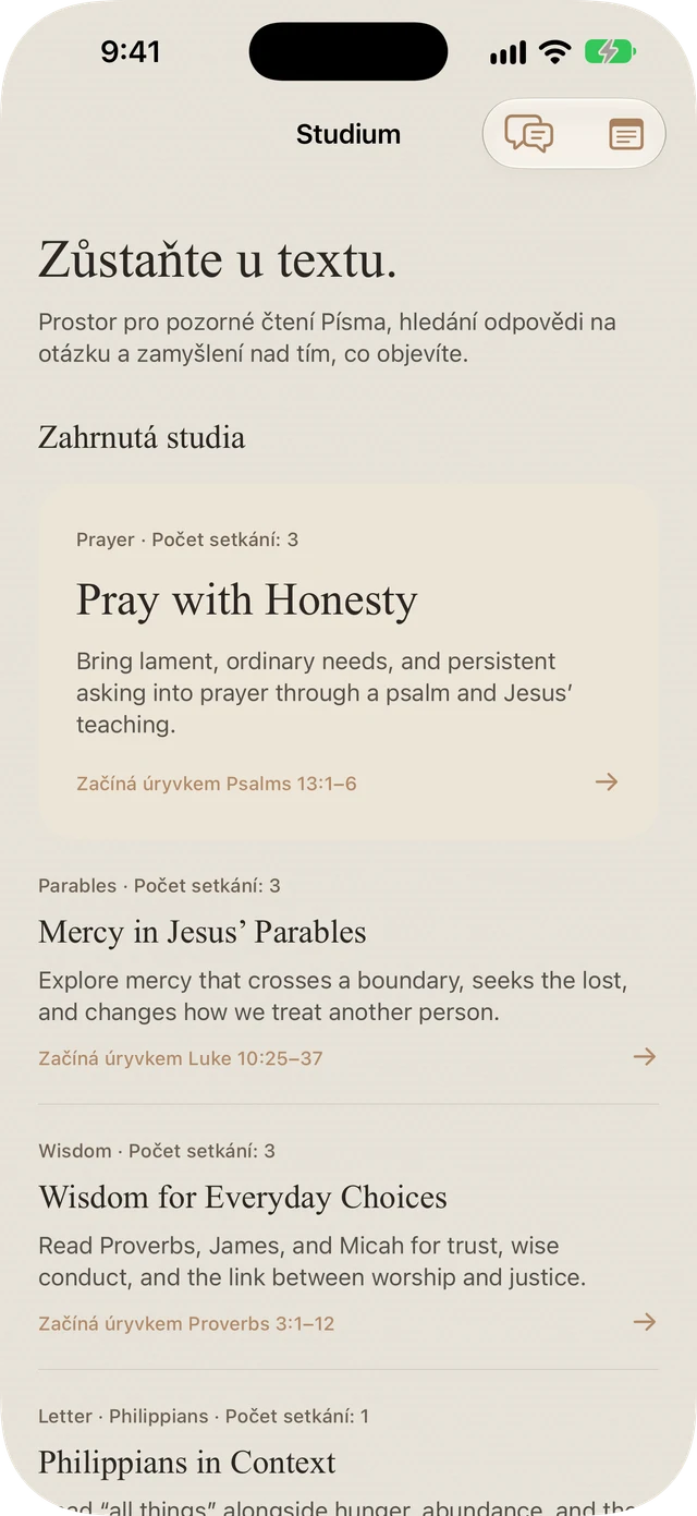 Studia v Bible Brite o modlitbě, přislovích, moudrosti a Filipanům
