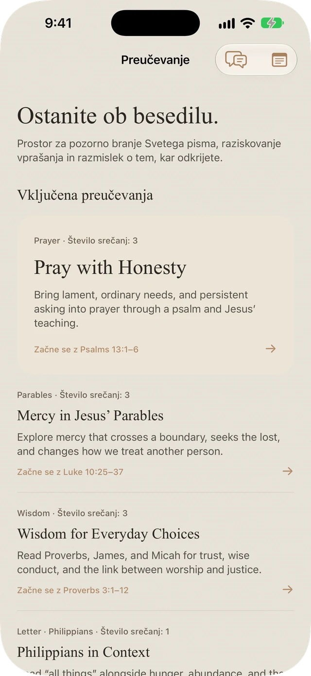 Vključene študije Bible Brite o molitvi, podobicah, modrosti in Filipčaneh