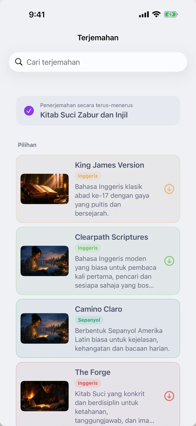 Enam terjemahan asal