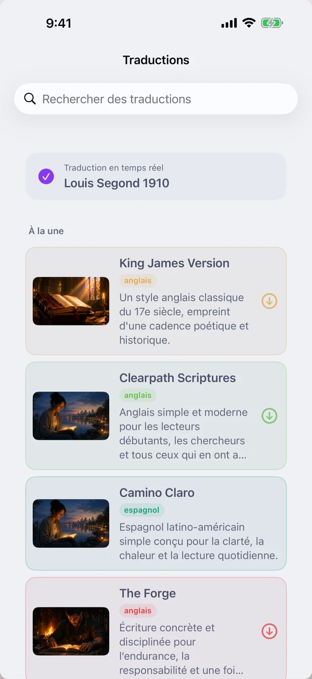 Six traductions originales