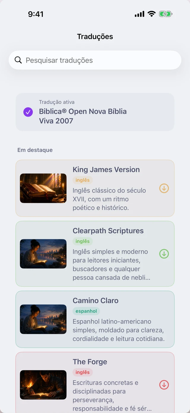 Seis traduções originais