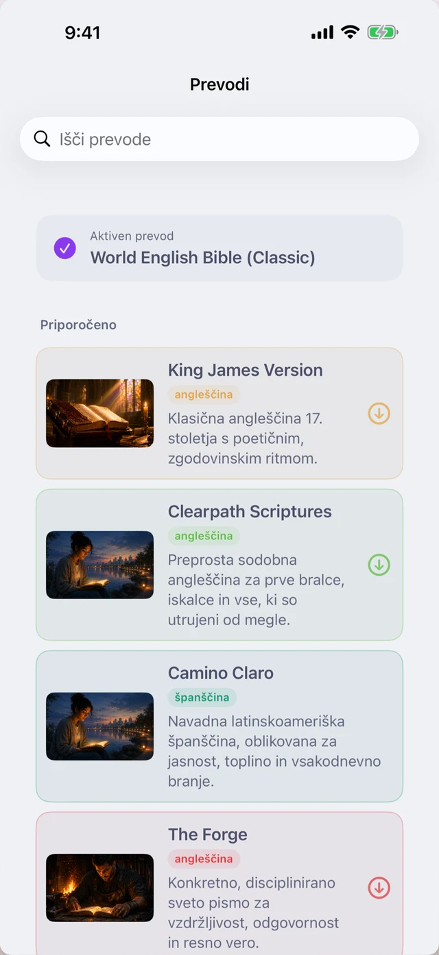Šest izvirnih prevodov