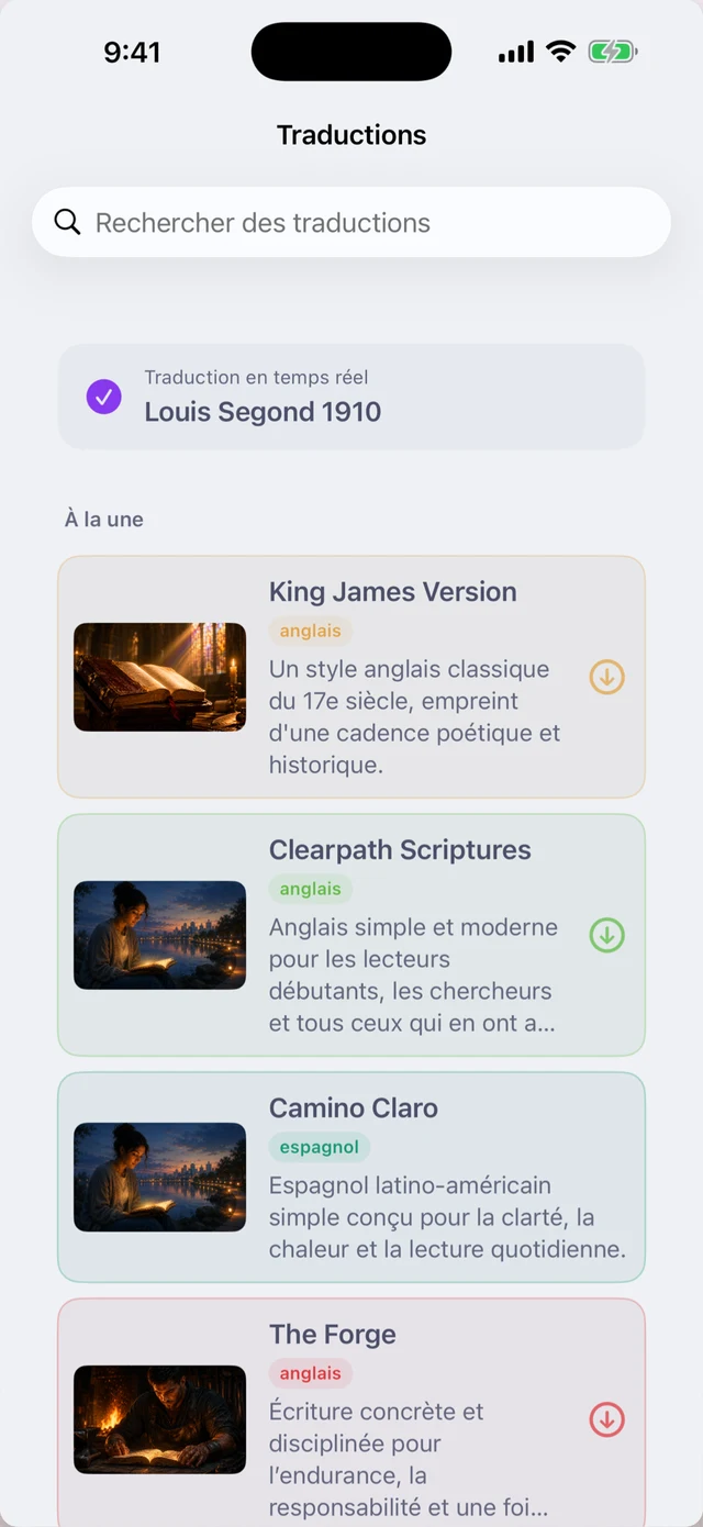 Six traductions originales